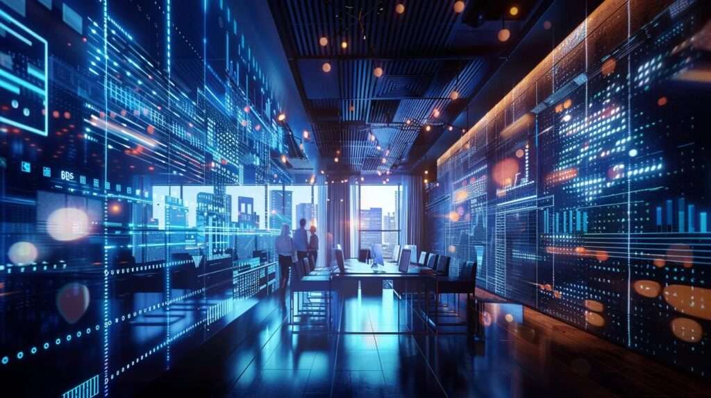 a modern office environment buzzes with energy as a diverse team engages in a focused discussion around a sleek conference table, analysing charts and graphs that depict the financial benefits of pursuing iso 27001 certification, illuminated by bright overhead lighting that highlights their commitment to operational excellence.
