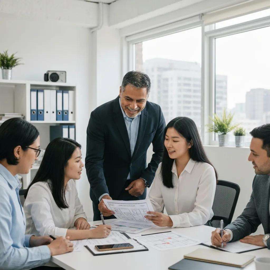 Close-up of ISO 9001 quality management system document highlighting core principles