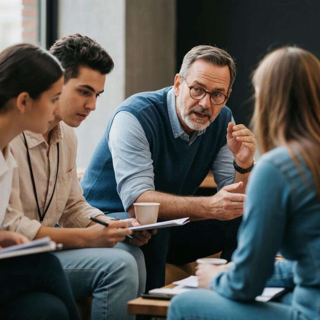 Auditor reviewing quality management system document for ISO 9001