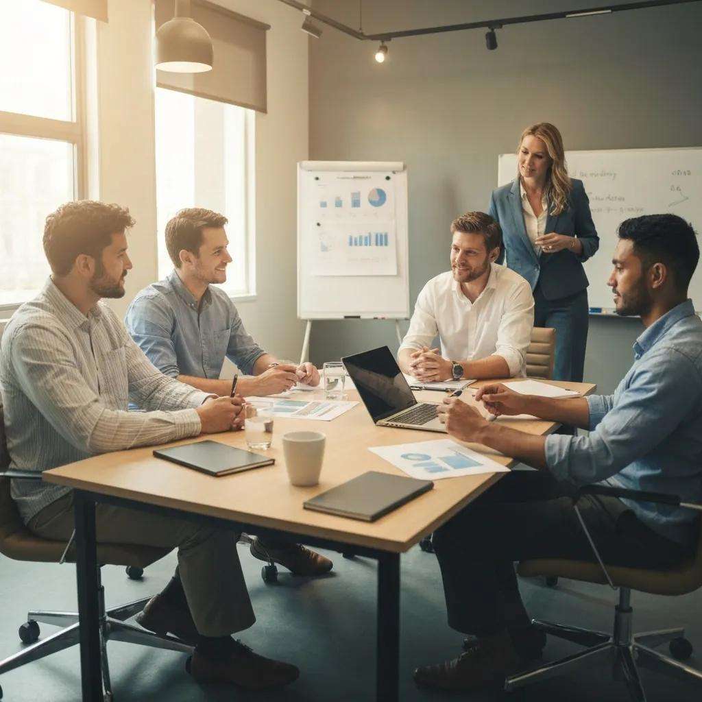 Australian business professionals collaborating on ISO 9001 certification strategies