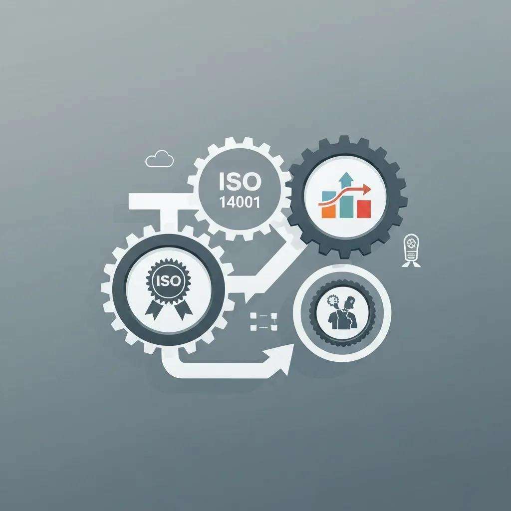 Interconnected gears symbolizing the integration of ISO 9001 with other risk management standards