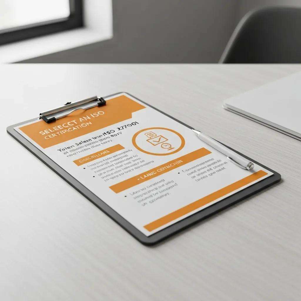 Checklist for selecting an ISO 27001 certification body in a modern office