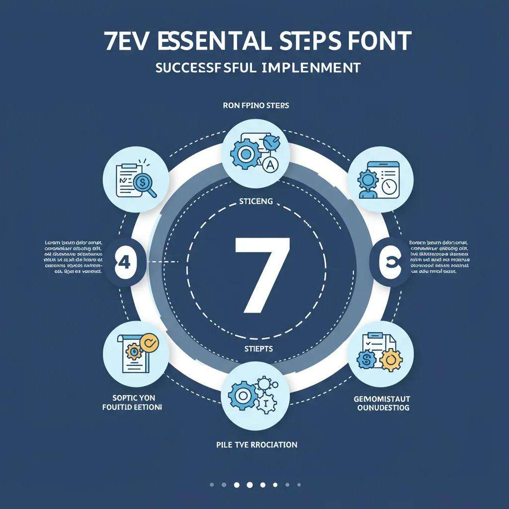 A visual representation illustrating the seven essential steps for successful ISO 9001 implementation