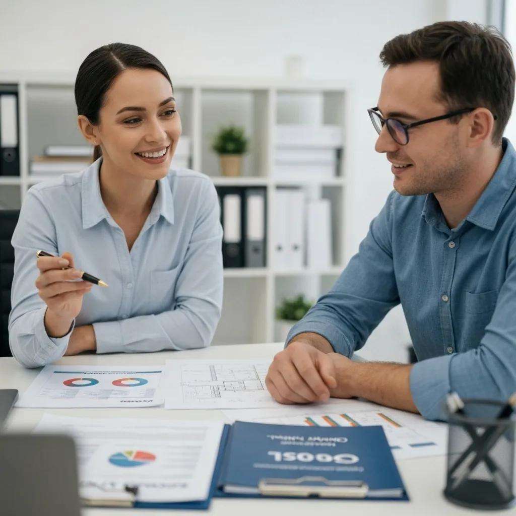 Consultant and construction manager discussing ISO 9001 consultancy fees