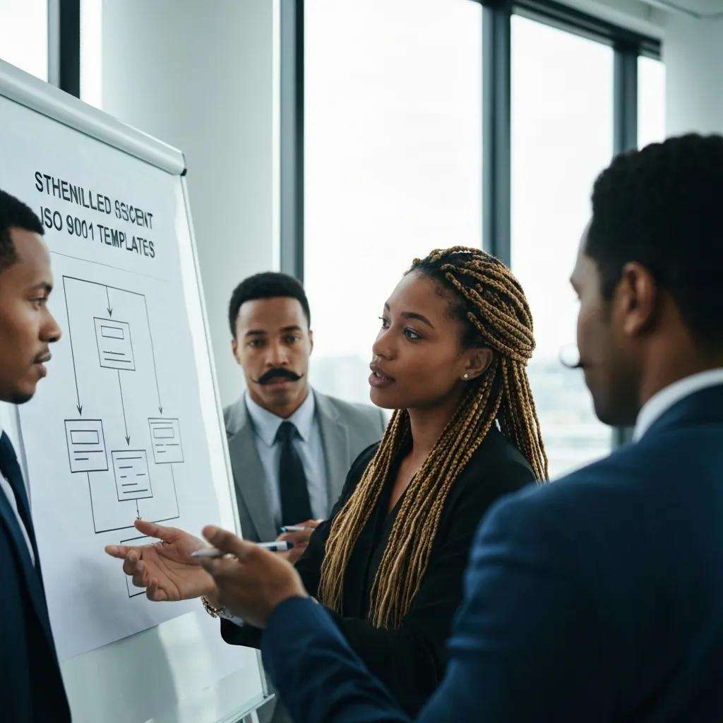 Flowchart illustrating streamlined assessment process with ISO 9001 templates