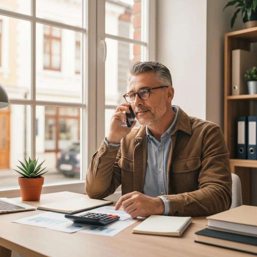 Small business owner discussing financing options for ISO 9001 certification