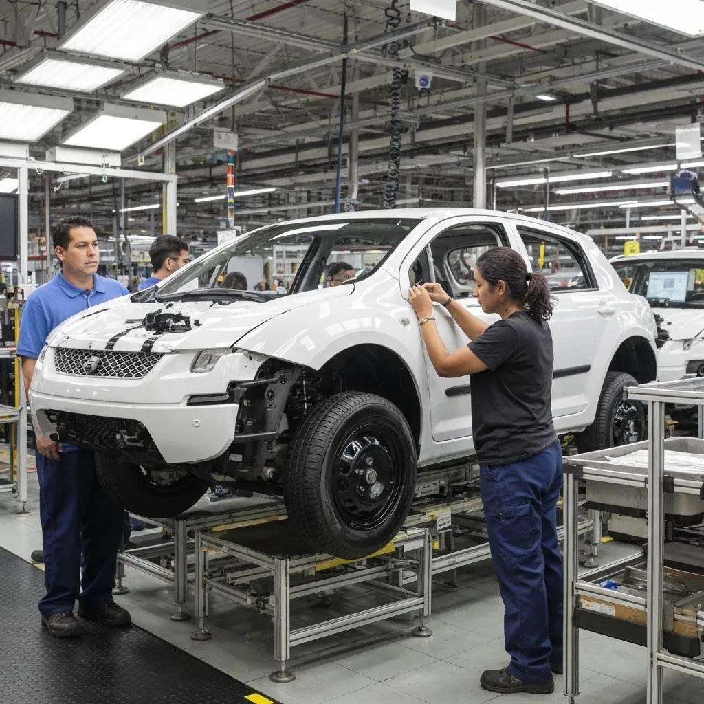 Automotive manufacturing facility illustrating quality management processes related to ISO 9001 certification