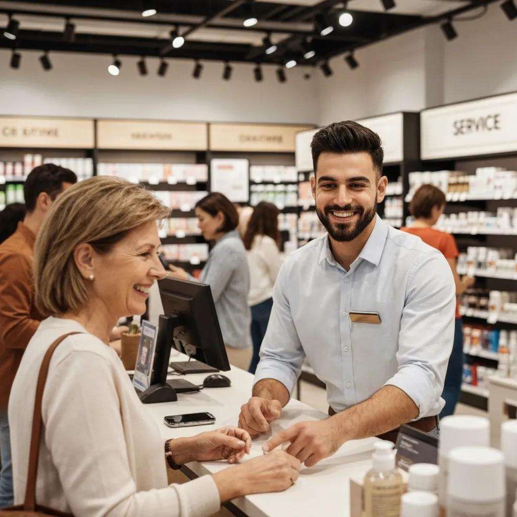 Customer service representative enhancing customer satisfaction through engagement