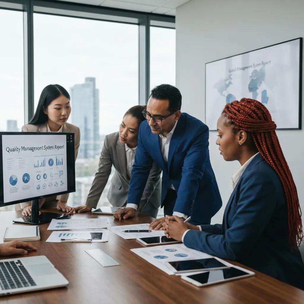 Team collaboration on ISO 9001 quality management system report