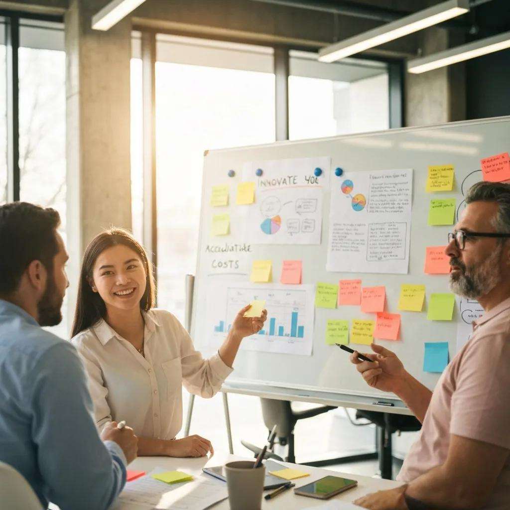 Educators brainstorming cost-reduction strategies for ISO 9001 accreditation