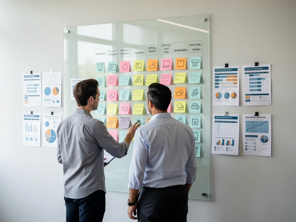 Compliance team planning a risk-based internal audit schedule